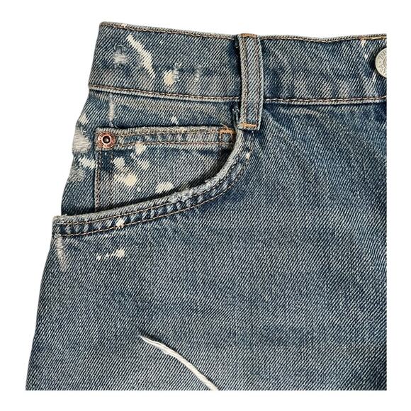 Zara Distressed Cut off Jean Shorts Womens 6 Boyfriend Grunge Bleached - Picture 2 of 5